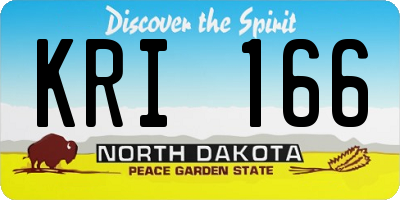 ND license plate KRI166