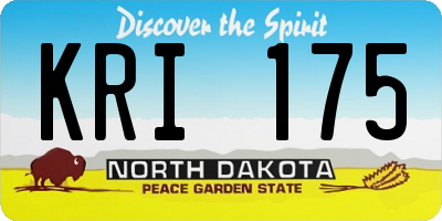 ND license plate KRI175