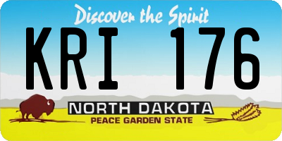 ND license plate KRI176
