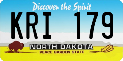 ND license plate KRI179