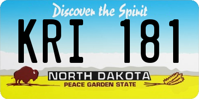 ND license plate KRI181