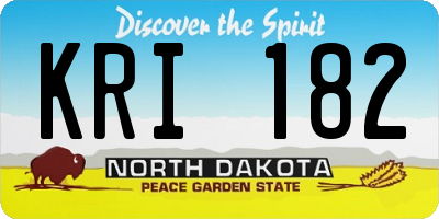ND license plate KRI182