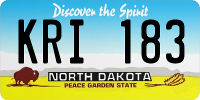 ND license plate KRI183