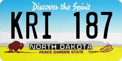 ND license plate KRI187