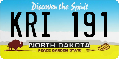 ND license plate KRI191
