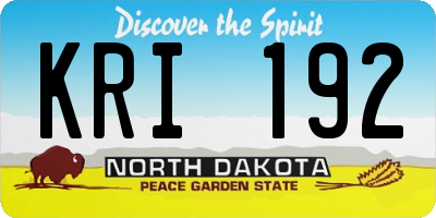 ND license plate KRI192