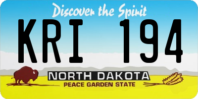 ND license plate KRI194