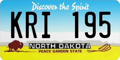 ND license plate KRI195