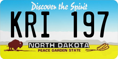 ND license plate KRI197