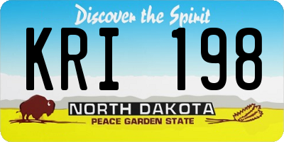 ND license plate KRI198