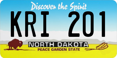 ND license plate KRI201