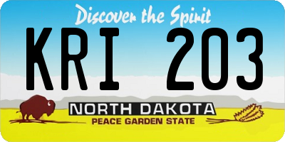 ND license plate KRI203