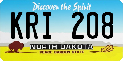 ND license plate KRI208