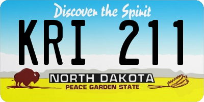 ND license plate KRI211