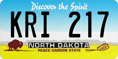ND license plate KRI217