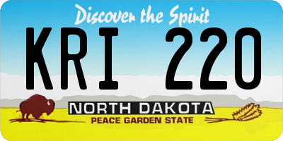 ND license plate KRI220