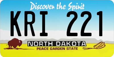 ND license plate KRI221