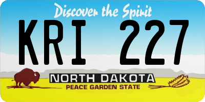 ND license plate KRI227