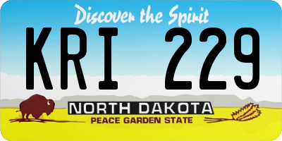 ND license plate KRI229