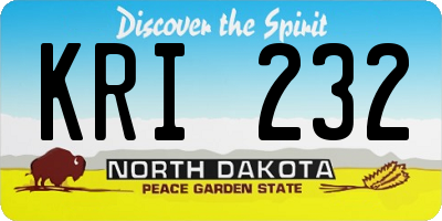 ND license plate KRI232