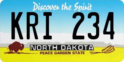 ND license plate KRI234