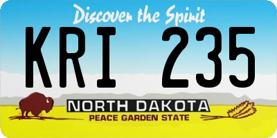 ND license plate KRI235