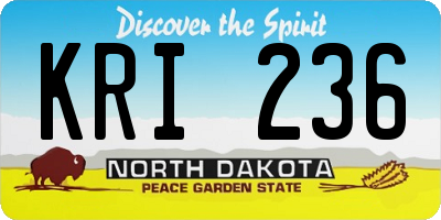 ND license plate KRI236