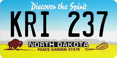 ND license plate KRI237