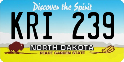 ND license plate KRI239