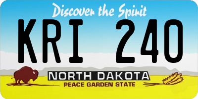 ND license plate KRI240
