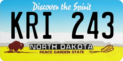 ND license plate KRI243