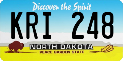 ND license plate KRI248