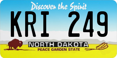ND license plate KRI249