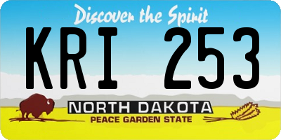 ND license plate KRI253