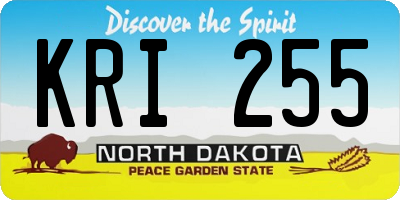 ND license plate KRI255