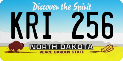 ND license plate KRI256