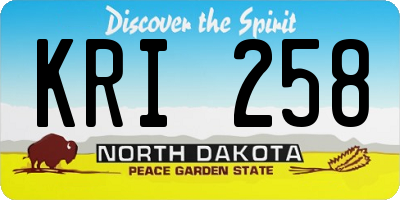 ND license plate KRI258