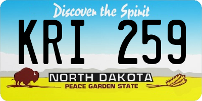 ND license plate KRI259