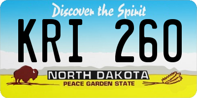 ND license plate KRI260