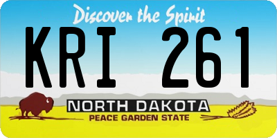 ND license plate KRI261