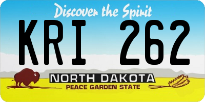 ND license plate KRI262