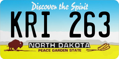 ND license plate KRI263