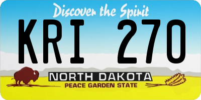 ND license plate KRI270
