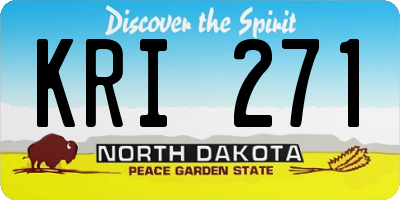 ND license plate KRI271
