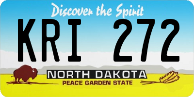 ND license plate KRI272