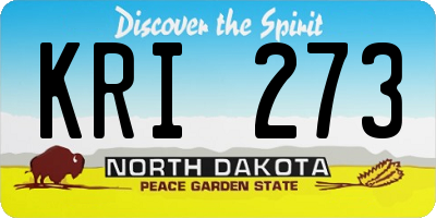 ND license plate KRI273