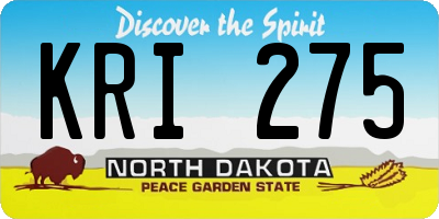 ND license plate KRI275