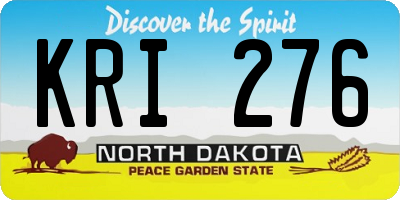 ND license plate KRI276