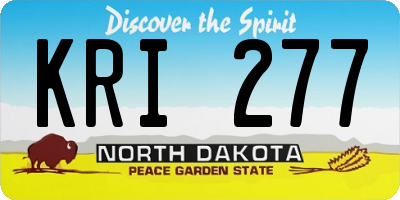 ND license plate KRI277