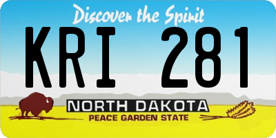 ND license plate KRI281